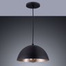 Luminária Pendente Meia Lua Montreal P Lustre Sala Mesa Cozinha Bivolt E27:preto com Champagne/bivol - 2