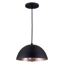 Ver imagem 1 de Luminária Pendente Meia Lua Montreal P Lustre Sala Mesa Cozinha Bivolt E27:preto com Champagne/bivol