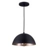 Luminária Pendente Meia Lua Montreal P Lustre Sala Mesa Cozinha Bivolt E27:preto com Champagne/bivol - 1