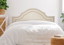 Ver imagem 1 de Cabeceira Queen para Cama Box Provençal Luxo Dupla 160x60 Suede Off White - Tachas Prata