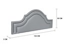 Ver imagem 2 de Cabeceira King para Cama Box Provençal Luxo Dupla 193x60 Courino Cinza - Tachas Fumê