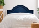 Ver imagem 1 de Cabeceira King para Cama Box Provençal Luxo Dupla 193x60 Courino Azul - Tachas Fumê