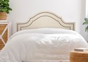 Ver imagem 1 de Cabeceira King para Cama Box Provençal Luxo Dupla 193x60 Suede Off White - Tachas Fumê