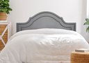 Ver imagem 1 de Cabeceira King para Cama Box Provençal Luxo Dupla 193x60 Suede Cinza - Tachas Fumê