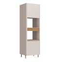 Ver imagem 3 de Torre Quente com Canto Arredondado 2 Portas 1 Gaveta Ripada Fecho Click 2 Nichos 2 Prateleiras 68cm