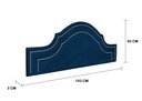 Ver imagem 2 de Cabeceira King para Cama Box Provençal Luxo Dupla 193x60 Suede Azul - Tachas Prata