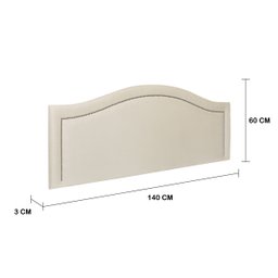 Cabeceira Casal para Cama Box Curva Luxo 140x60 Suede Off White - Prata - 2
