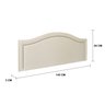 Cabeceira Casal para Cama Box Curva Luxo 140x60 Suede Off White - Prata - 2