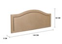 Ver imagem 2 de Cabeceira Casal para Cama Box Curva Luxo 140x60 Suede Bege - Tachas Fumê