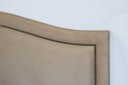 Ver imagem 3 de Cabeceira Casal para Cama Box Curva Luxo 140x60 Suede Bege - Tachas Fumê