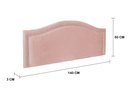 Ver imagem 2 de Cabeceira Casal para Cama Box Curva Luxo 140x60 Veludo Rosê - Tachas Prata