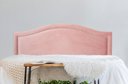 Ver imagem 1 de Cabeceira Casal para Cama Box Curva Luxo 140x60 Veludo Rosê - Tachas Prata