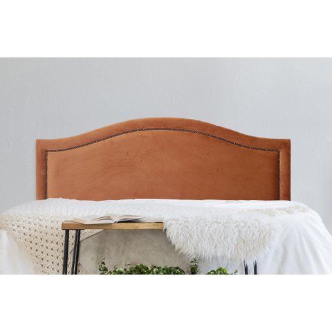 Cabeceira Casal para Cama Box Curva Luxo 140x60 Veludo Terracota - Fumê