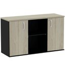 Ver imagem 1 de Armário Baixo Credenza PE25 Pandin 121,50 cm (largura) em MDP Cor Nogueira CasaBlan e Pr Duas Portas
