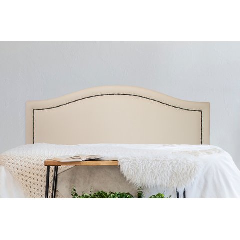 Cabeceira Queen para Cama Box Curva Luxo 160x60 Courino Off White - Fumê
