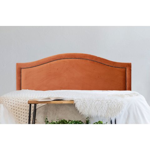 Cabeceira Queen para Cama Box Curva Luxo 160x60 Veludo Terracota - Fumê