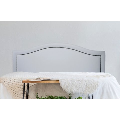 Cabeceira King para Cama Box Curva Luxo 193x60 Courino Branco - Tachas Fumê