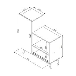 Balcão Retrô para Forno e Microondas com Fruteira Multimóveis CR20095 Branco - 3