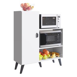 Balcão Retrô para Forno e Microondas com Fruteira Multimóveis CR20095 Branco - 1
