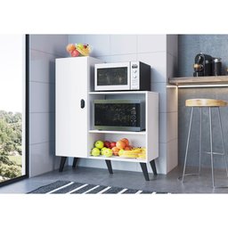 Balcão Retrô para Forno e Microondas com Fruteira Multimóveis CR20095 Branco - 2