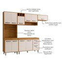 Ver imagem 4 de Cozinha Compacta 4 Peças 258x218 cm Balcao para Pia Malta Freijo Off Acetinado Poliman