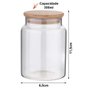 Kit 3 Potes De Vidro Hermético Tampa Bambu 300ml Boião - 3