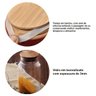 Kit 3 Potes De Vidro Hermético Tampa Bambu 300ml Boião - 2