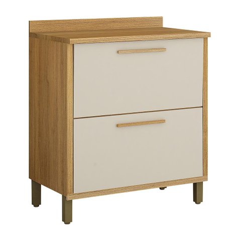 Balcão de Cozinha Torino 80cm Cinamomo/off White com Tampo Mdp - Valdemóveis