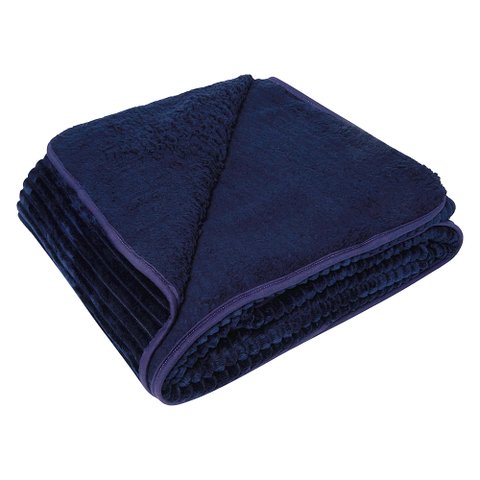 Cobertor Casal Dupla Face Sherpa Extra Macio Marinho 180x220cm