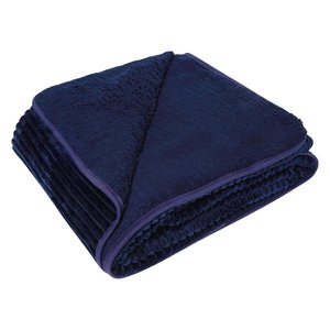 Cobertor Casal Dupla Face Sherpa Extra Macio Marinho 180x220cm