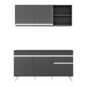 Ver imagem 7 de Armário de Cozinha Compacta 150cm Veneza Multimóveis V2079 Preto/Branco