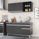 Ver imagem 3 de Armário de Cozinha Compacta 150cm Veneza Multimóveis V2079 Preto/Branco