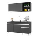 Ver imagem 1 de Armário de Cozinha Compacta 150cm Veneza Multimóveis V2079 Preto/Branco