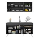 Ver imagem 6 de Armário de Cozinha Compacta 150cm Veneza Multimóveis V2079 Preto/Branco