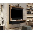 Ver imagem 1 de Painel Turquesa Tv Até 32 Polegadas Preto / Freijó - Comprar Moveis em Casa