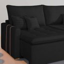 Ver mais imagens de Sofá Boston 2 Lugares Retrátil e Reclinável 180cm Preto Veludo