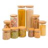 Kit 11 Potes de Vidro com Tampa de Bambu Herméticos Redondos - Tüd - 1