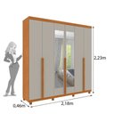 Ver imagem 4 de Roupeiro Joinville com Pés e Espelhos 6 Portas Tcil:cinamomo/off