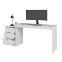 Ver imagem 2 de Mesa Escrivaninha 176,5x78,5cm com 3 Gavetas Branco BDI98