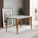 Ver imagem 2 de Mesa de Jantar com Vidro 4 Lugares Multimóveis Cr50250 Imbuia/off White