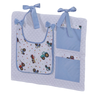 Porta Treco e Fralda Organizador Quarto de Bebê Menino Menina 1 Peça com Laço:trator Azul Claro - 2