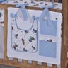 Porta Treco e Fralda Organizador Quarto de Bebê Menino Menina 1 Peça com Laço:trator Azul Claro - 1