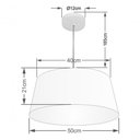 Ver imagem 4 de Lustre Pendente Cone Md-4050 Cúpula em Tecido 21/50x40cm Rustico Cinza - Bivolt