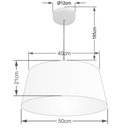 Ver imagem 2 de Lustre Pendente Cone Md-4050 Cúpula em Tecido 21/50x40cm Rustico Cinza - Bivolt