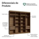 Ver imagem 4 de Guarda-roupa Closet 4 Gavetas 216 Cm Venus Madesa Rustic