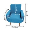 Capa Poltrona Sala.:azul Royal - 2