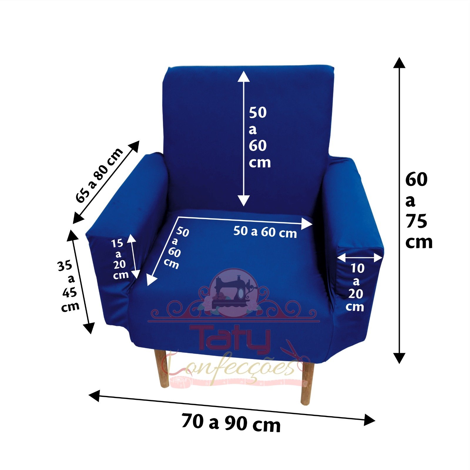 Capa Poltrona Sala.:azul Royal