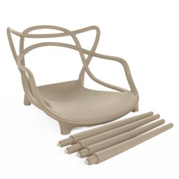 Kit 4 Cadeiras de Jantar Allegra Prática Empilhável - Nude - 2