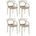 Ver imagem 1 de Kit 4 Cadeiras de Jantar Allegra Prática Empilhável - Nude