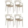 Kit 4 Cadeiras de Jantar Allegra Prática Empilhável - Nude - 1